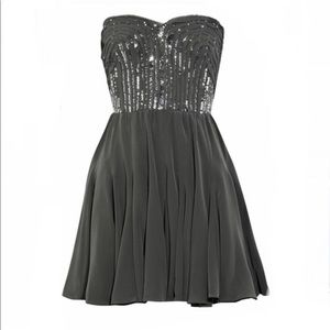 Rebecca Taylor silk sequin bustier dress